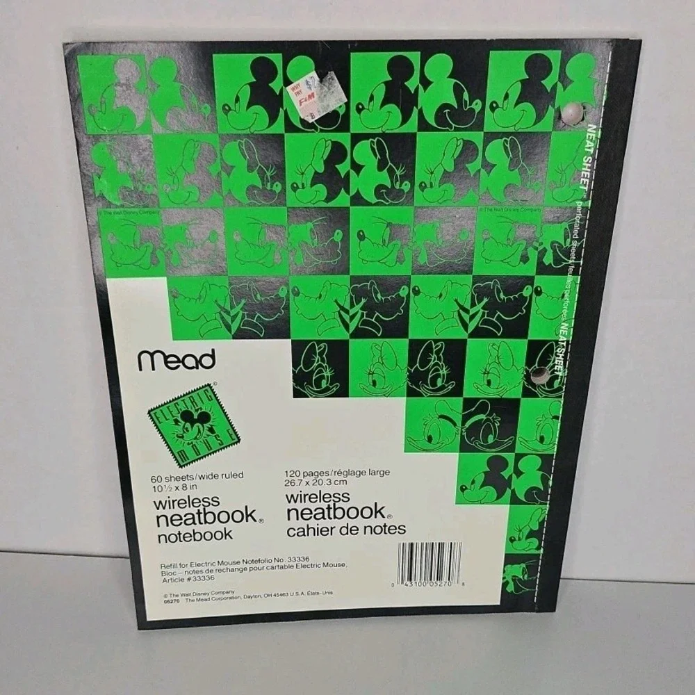 Vtg MEAD Donald Duck 3 Ring Folder & Writing Tablet 1980's Disney Stationary Rar